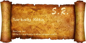 Sarkady Réka névjegykártya
