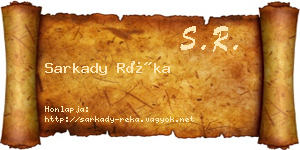 Sarkady Réka névjegykártya